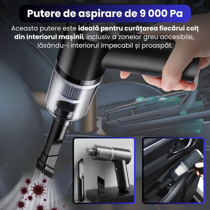 Aspirator Portabil 3 în 1, Autonomie 30-45 min
